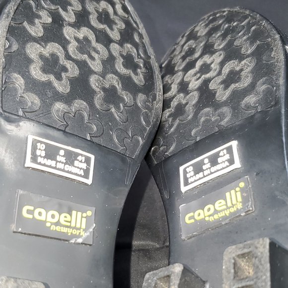 Capelli New York Black Flat Rain Boots Women's Pull On - Picture 4 of 5